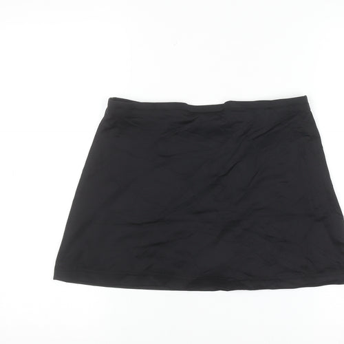 David Luke Women Black Short Stretch Technical Skirt L