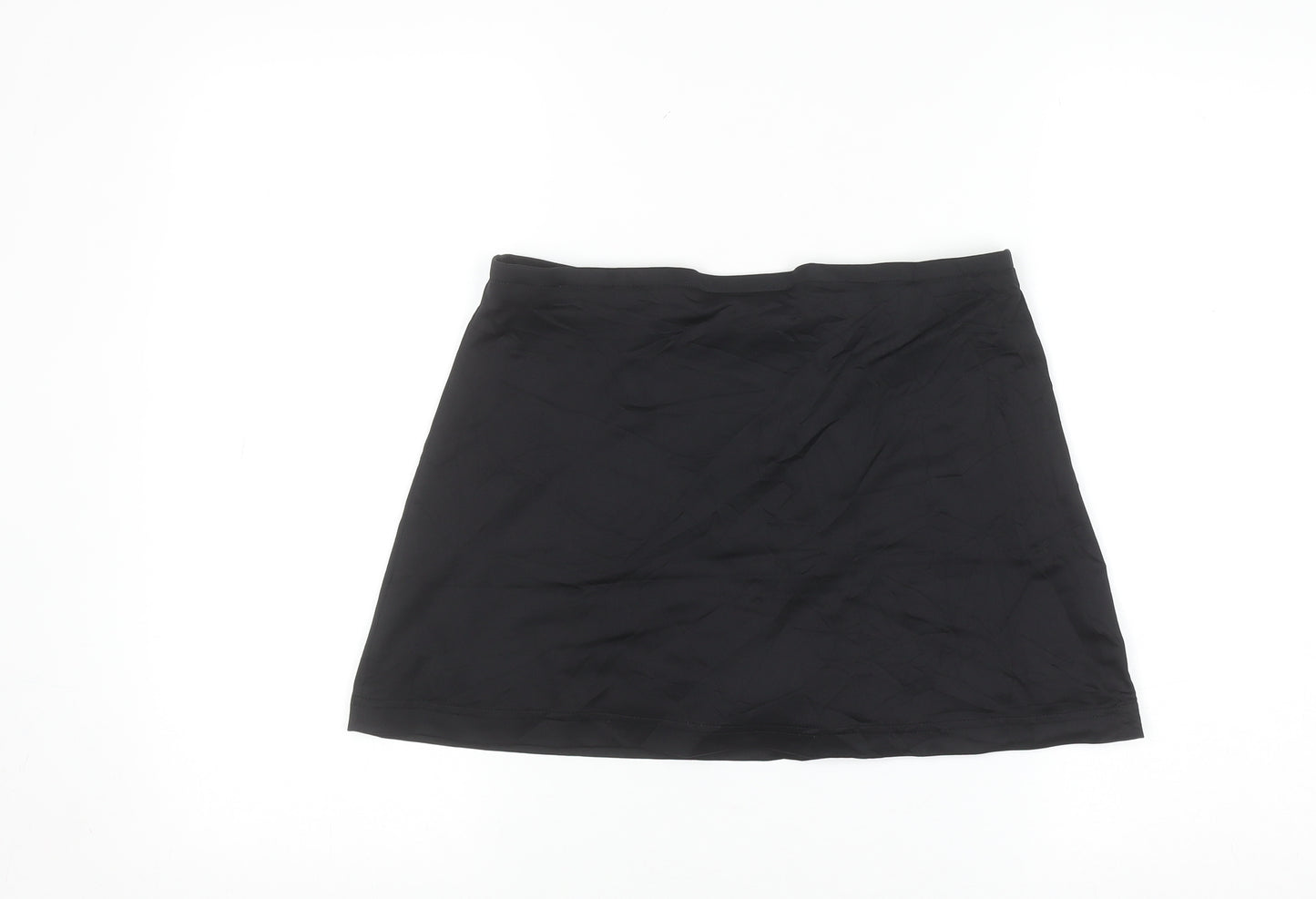 David Luke Women Black Short Stretch Technical Skirt L