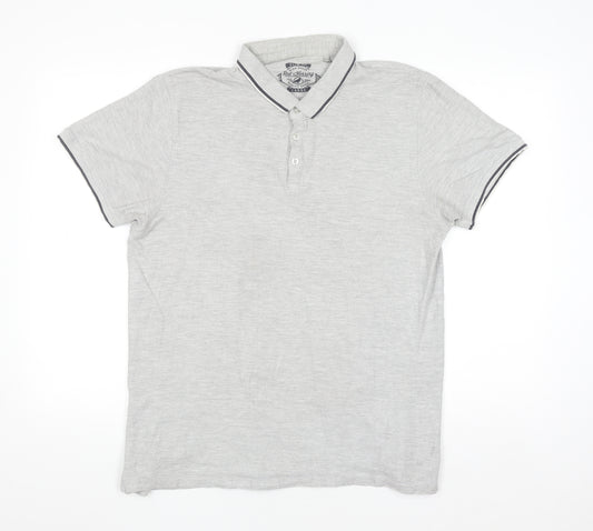 Red Herring Mens Grey Slim Fit Polo Shirt Size L