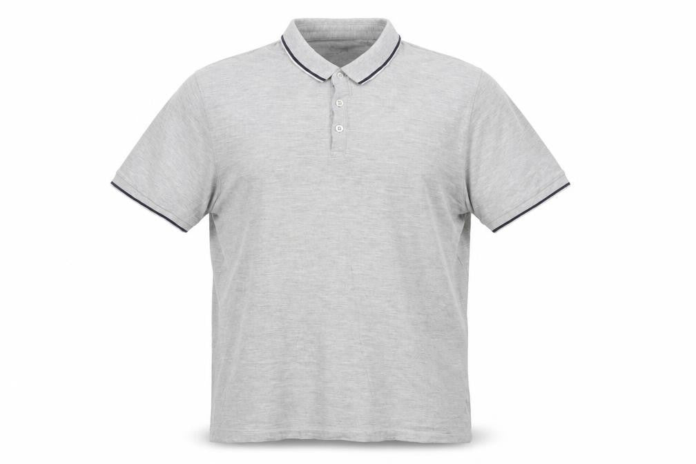 Front view of Red Herring men’s grey slim fit polo shirt, size L