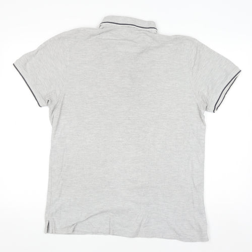 Red Herring Mens Grey Slim Fit Polo Shirt Size L