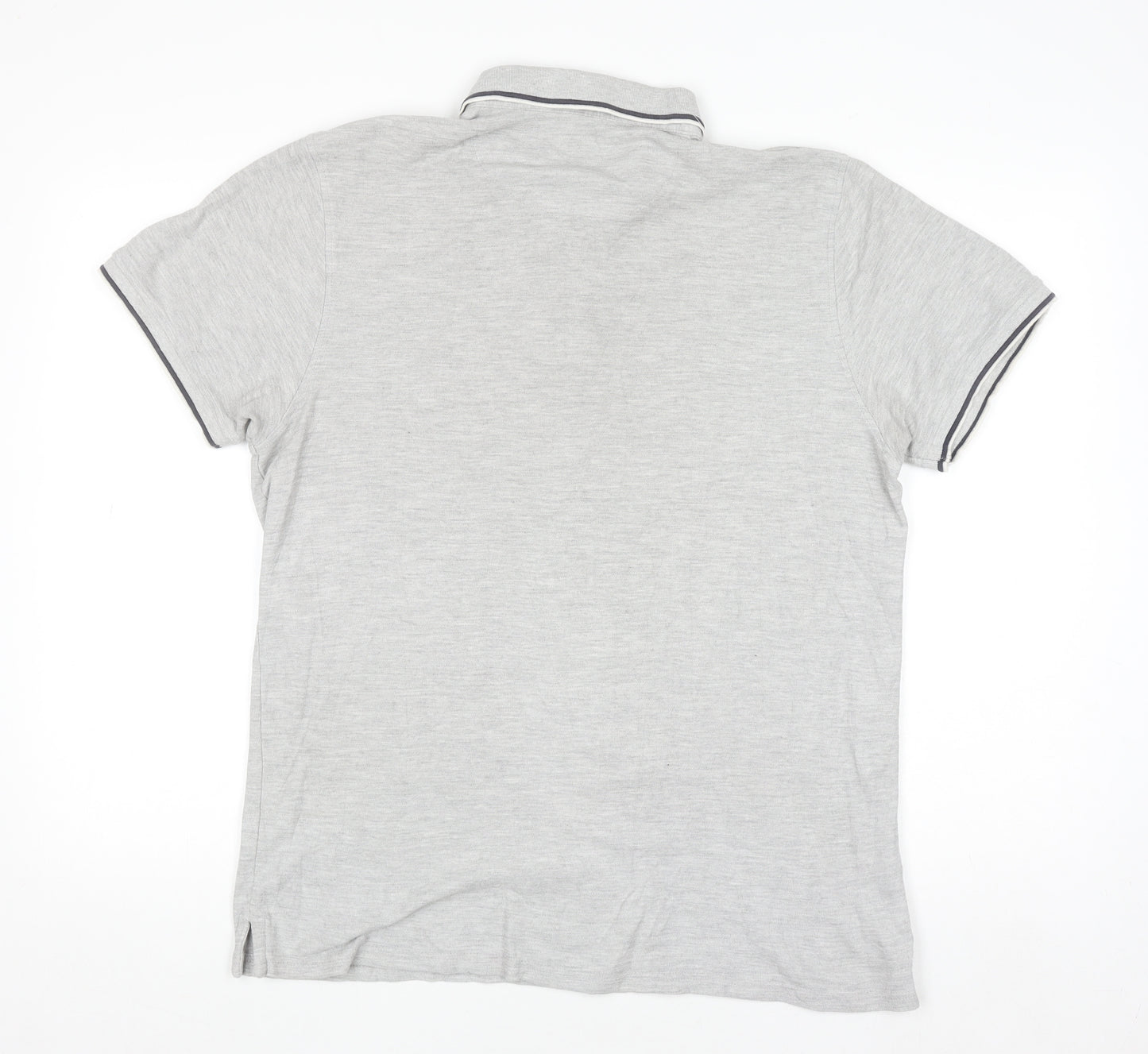 Red Herring Mens Grey Slim Fit Polo Shirt Size L