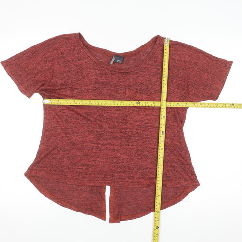 Sparkle & Fade Womens Red Cropped Jersey T-Shirt XS