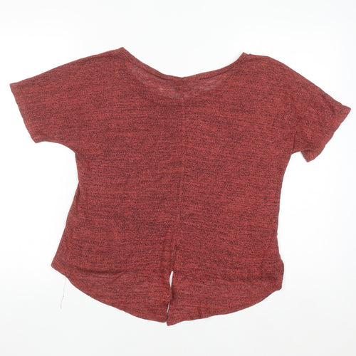 Sparkle & Fade Womens Red Cropped Jersey T-Shirt XS