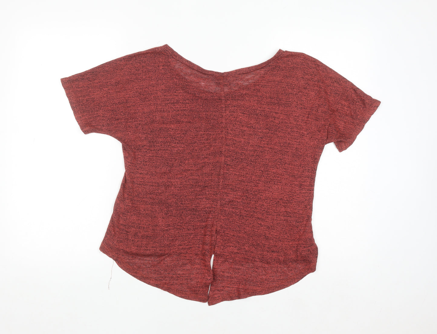 Sparkle & Fade Womens Red Cropped Jersey T-Shirt XS