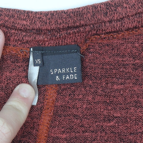 Sparkle & Fade Womens Red Cropped Jersey T-Shirt XS