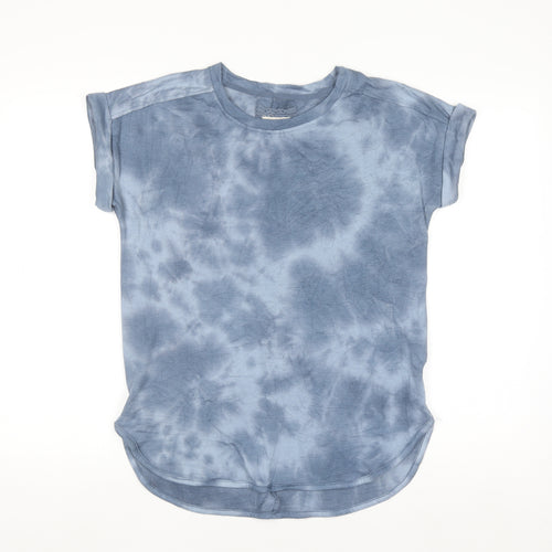 Cupio Women's Blue Tie Dye Short Sleeve Jersey T-Shirt Size S