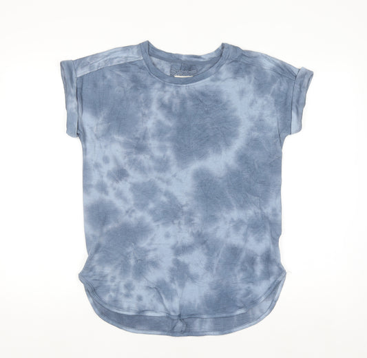 Cupio Women's Blue Tie Dye Short Sleeve Jersey T-Shirt Size S