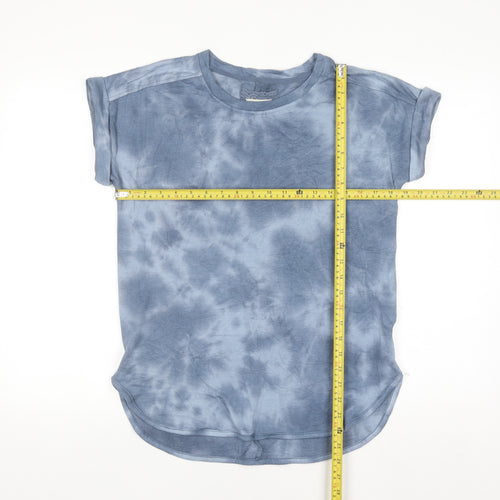 Cupio Women's Blue Tie Dye Short Sleeve Jersey T-Shirt Size S