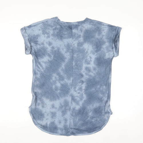 Cupio Women's Blue Tie Dye Short Sleeve Jersey T-Shirt Size S
