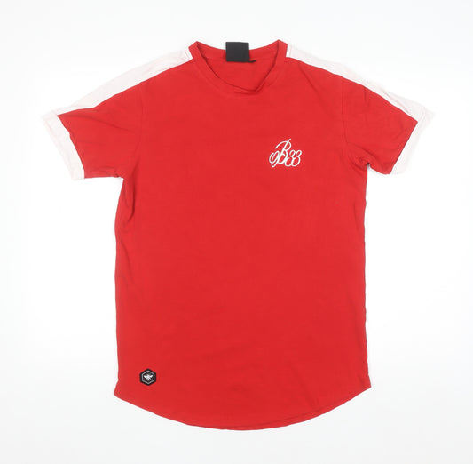 Bee Inspired Men's Red Crew Neck Short Sleeve T-Shirt Size S