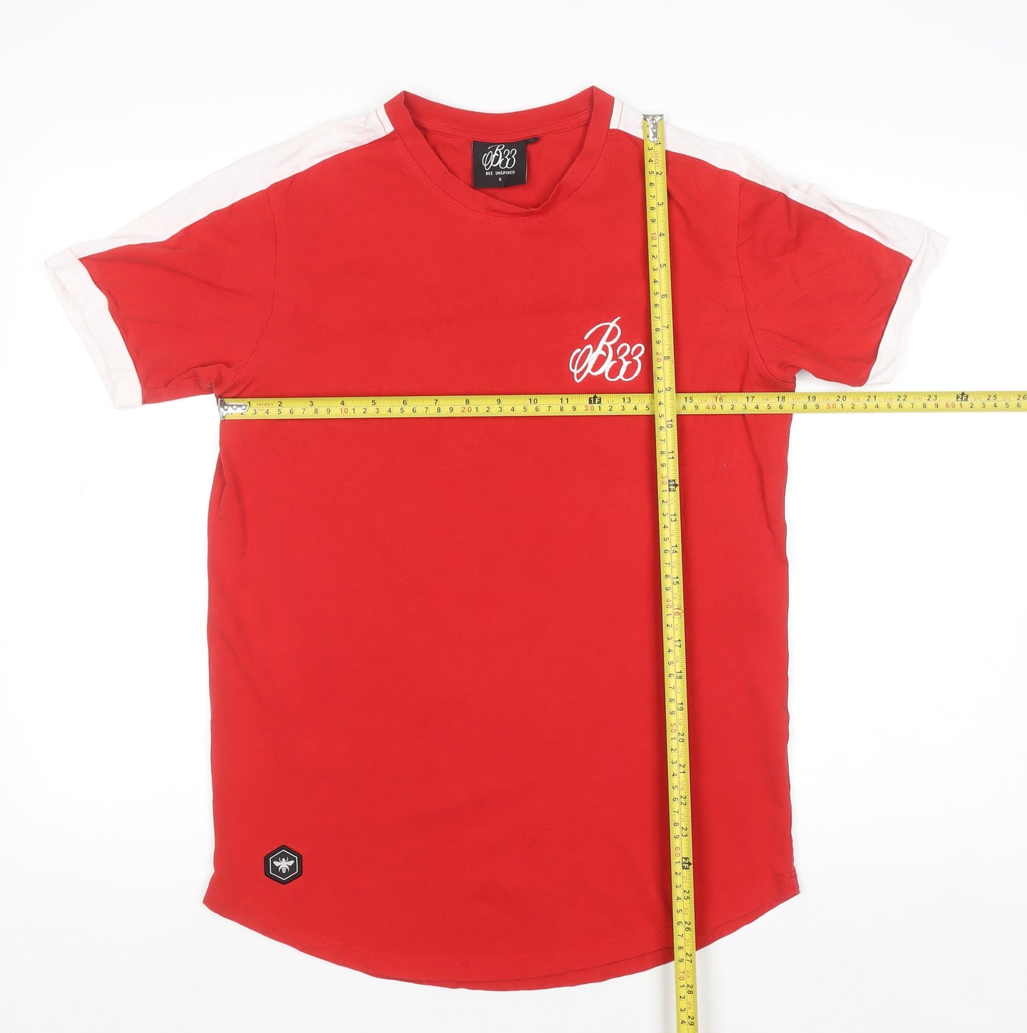 Bee Inspired Men's Red Crew Neck Short Sleeve T-Shirt Size S