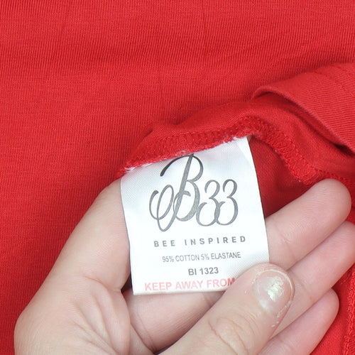 Bee Inspired Men's Red Crew Neck Short Sleeve T-Shirt Size S