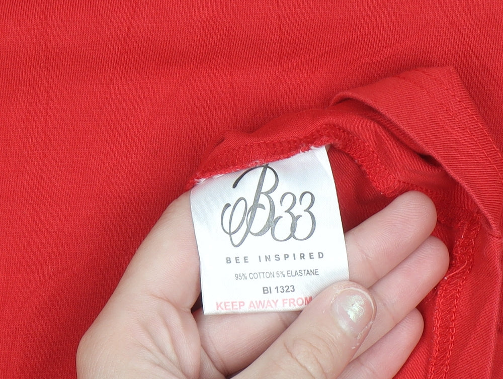 Bee Inspired Men's Red Crew Neck Short Sleeve T-Shirt Size S