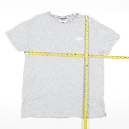 Tommy Jeans Men’s Grey Cotton Crew Neck Short Sleeve T-Shirt S