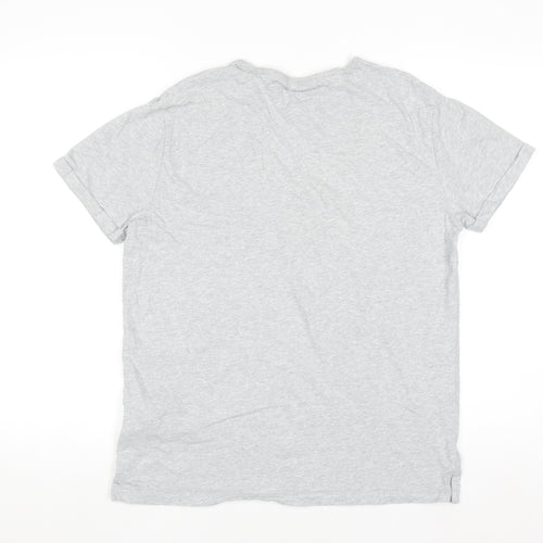 Tommy Jeans Men’s Grey Cotton Crew Neck Short Sleeve T-Shirt S
