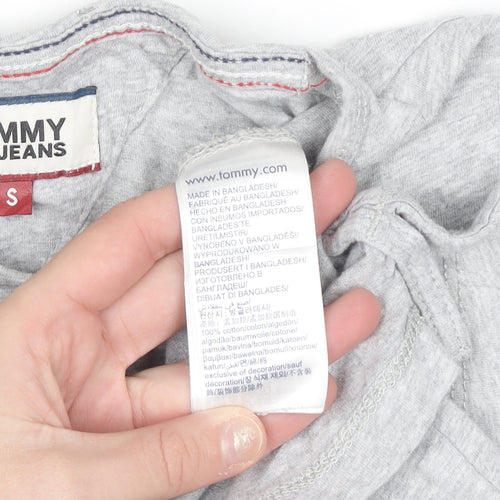 Tommy Jeans Men’s Grey Cotton Crew Neck Short Sleeve T-Shirt S