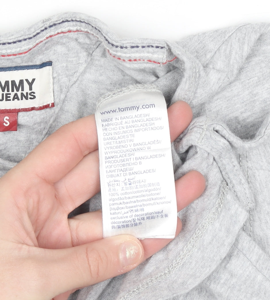 Tommy Jeans Men’s Grey Cotton Crew Neck Short Sleeve T-Shirt S