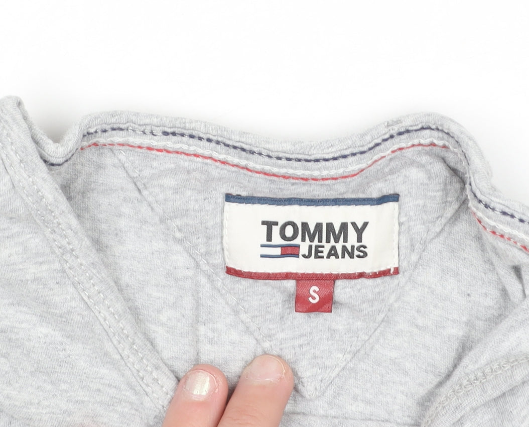 Tommy Jeans Men’s Grey Cotton Crew Neck Short Sleeve T-Shirt S