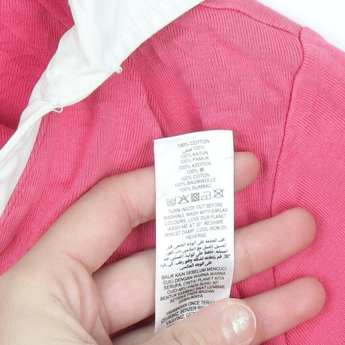Maine New England Women's Pink Cotton Long Sleeve Polo Shirt Size 12