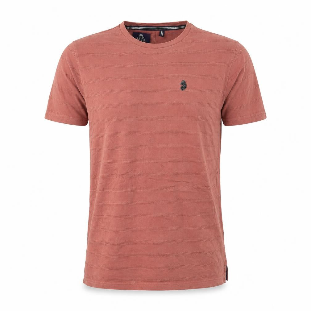 Front view of Luke Men’s Rust Cotton Crew Neck Short Sleeve T-Shirt Small