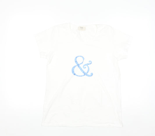 Hush Women's White Cotton Basic Crew Neck T-Shirt Size S