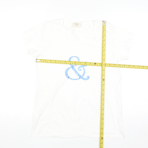 Hush Women's White Cotton Basic Crew Neck T-Shirt Size S