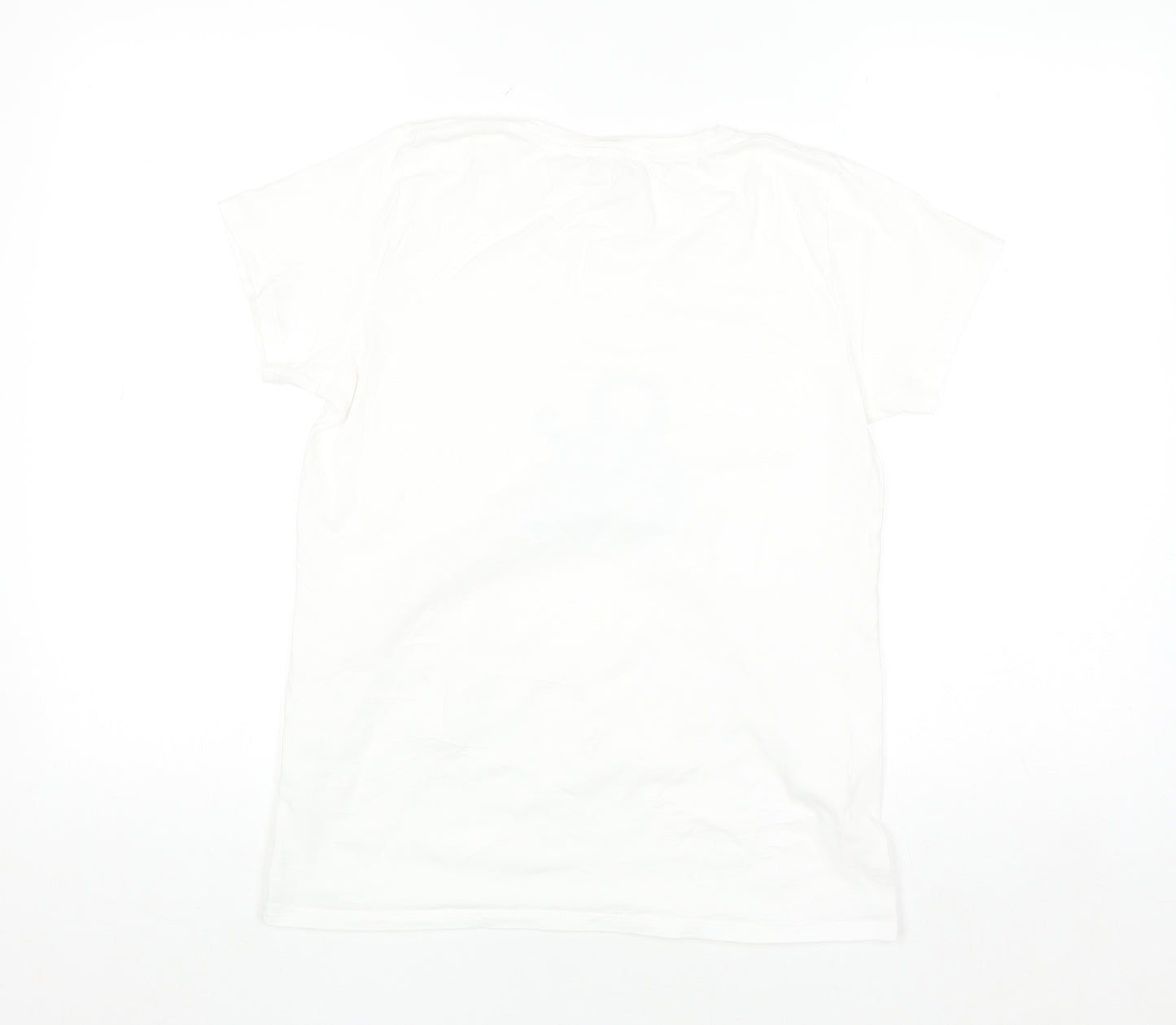 Hush Women's White Cotton Basic Crew Neck T-Shirt Size S