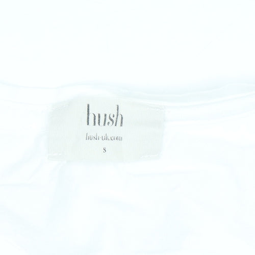 Hush Women's White Cotton Basic Crew Neck T-Shirt Size S