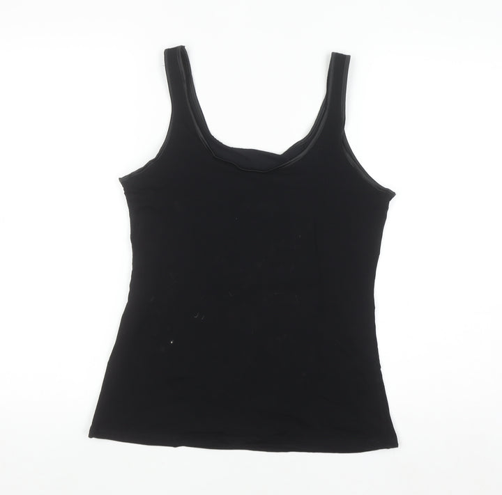 Next Women’s Black Cotton Stretch Tank Top Size 14
