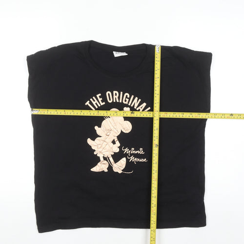 Disney Women's Black Minnie Mouse L Cotton Sleeveless T-Shirt