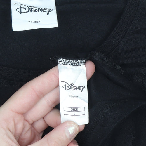 Disney Women's Black Minnie Mouse L Cotton Sleeveless T-Shirt