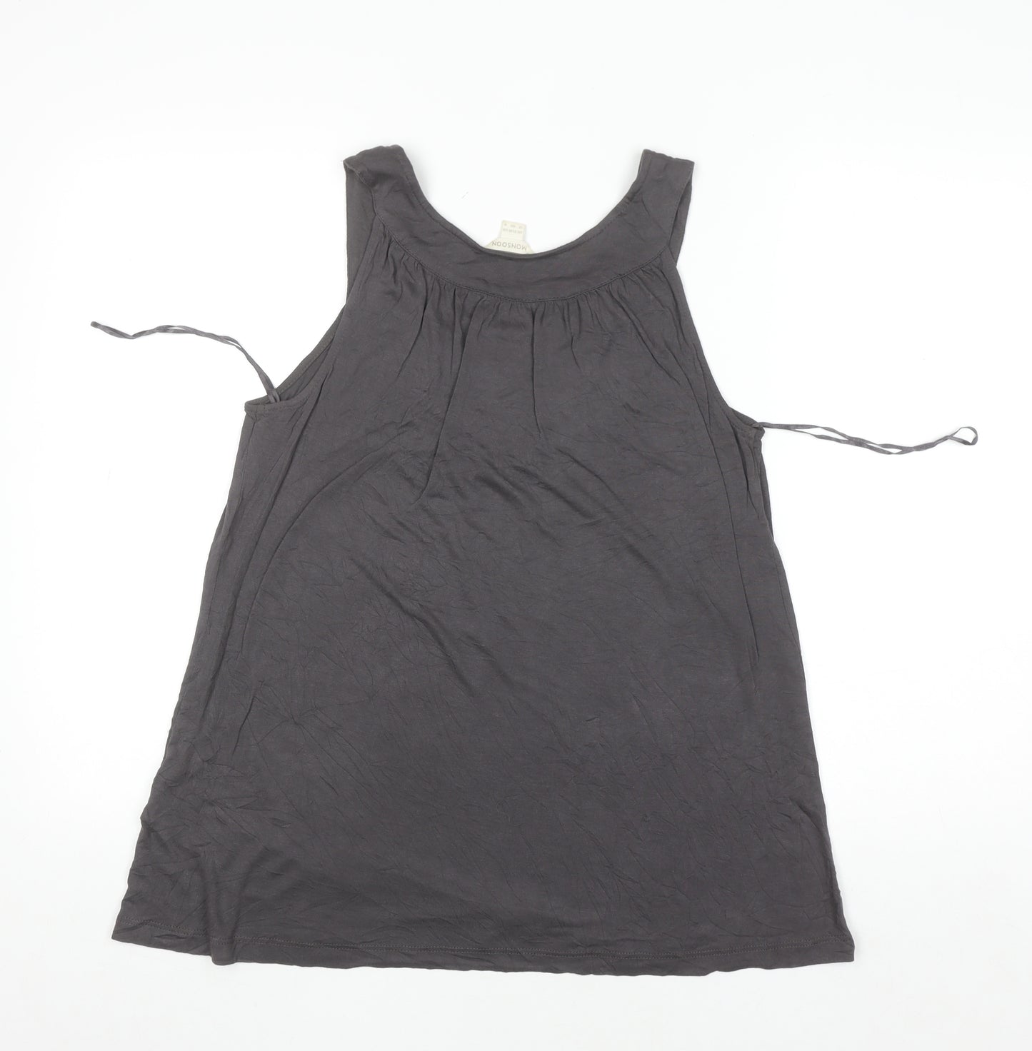 Monsoon Women Grey Beaded Sequin Tunic Tank Top Size 12