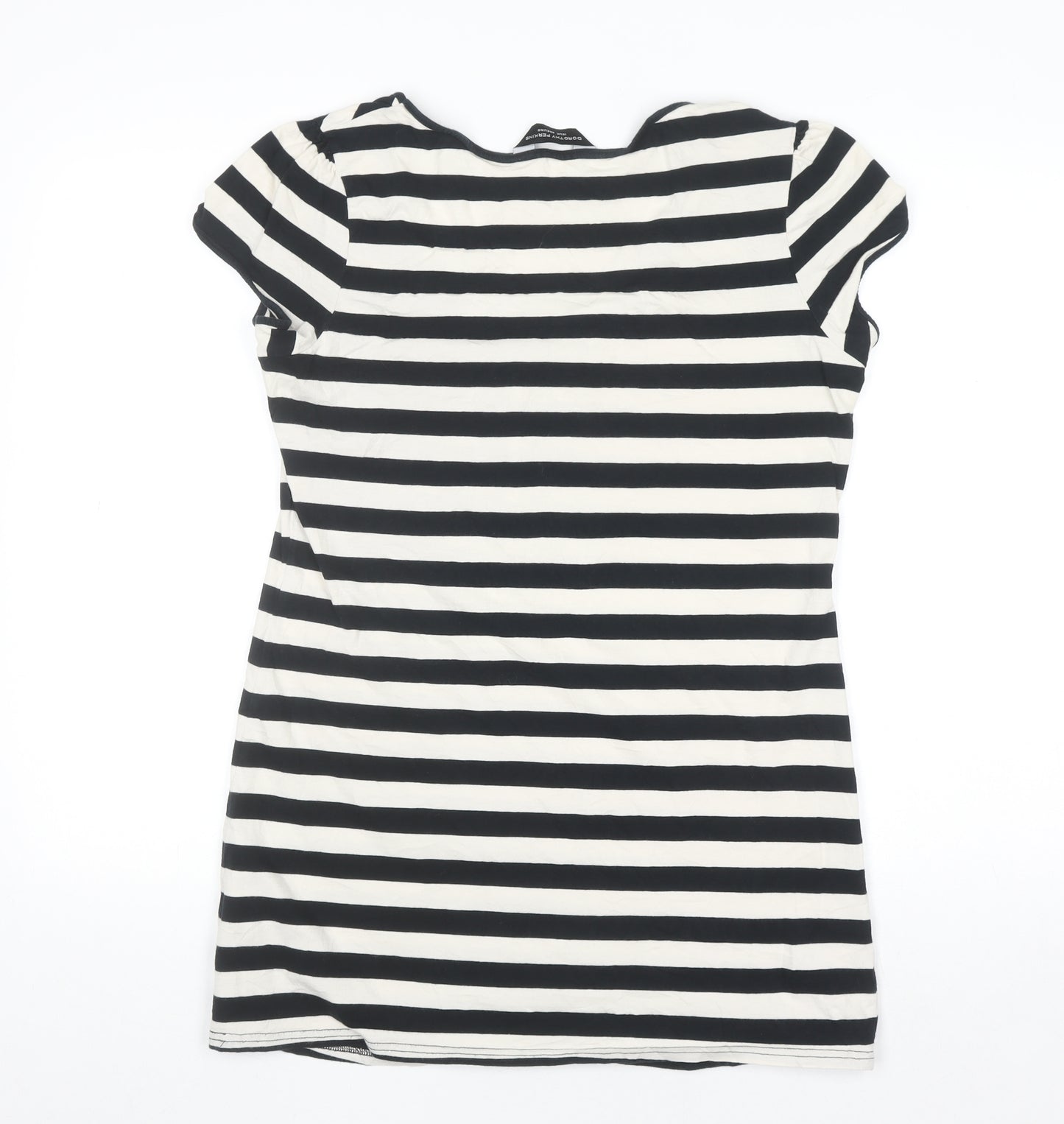 Dorothy Perkins Women’s Black White Striped Short Sleeve Jersey T-Shirt Size 16