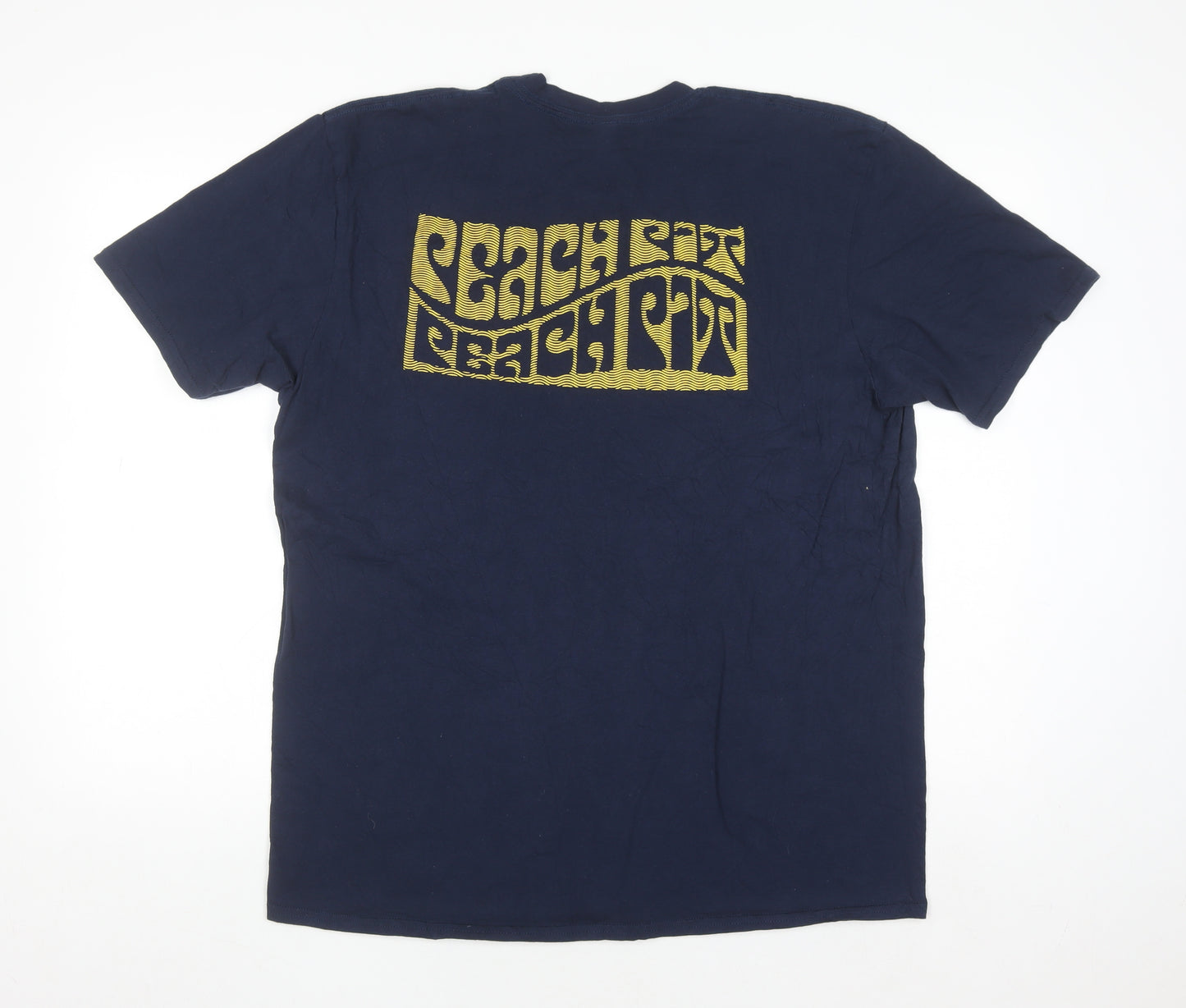 Gildan Mens Blue XL Band Graphic Retro Cotton T-Shirt