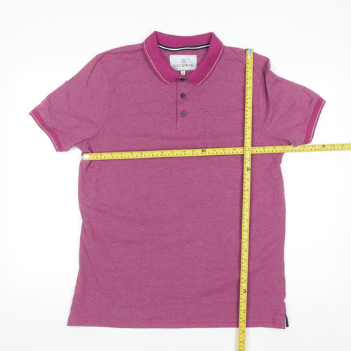 Lost Stock Men’s Pink Cotton Short Sleeve Polo Shirt Size M