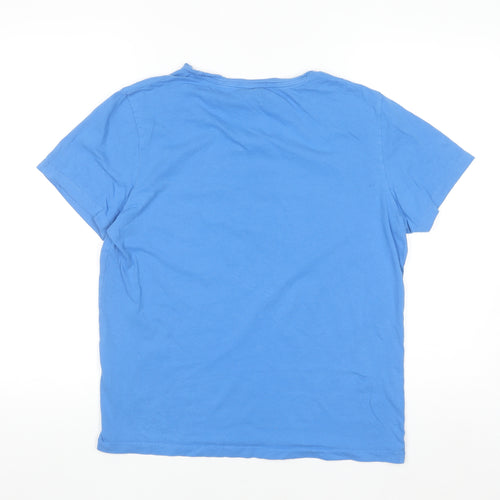 Jack & Jones Men's Blue Graphic Print Crew Neck T-Shirt Size S
