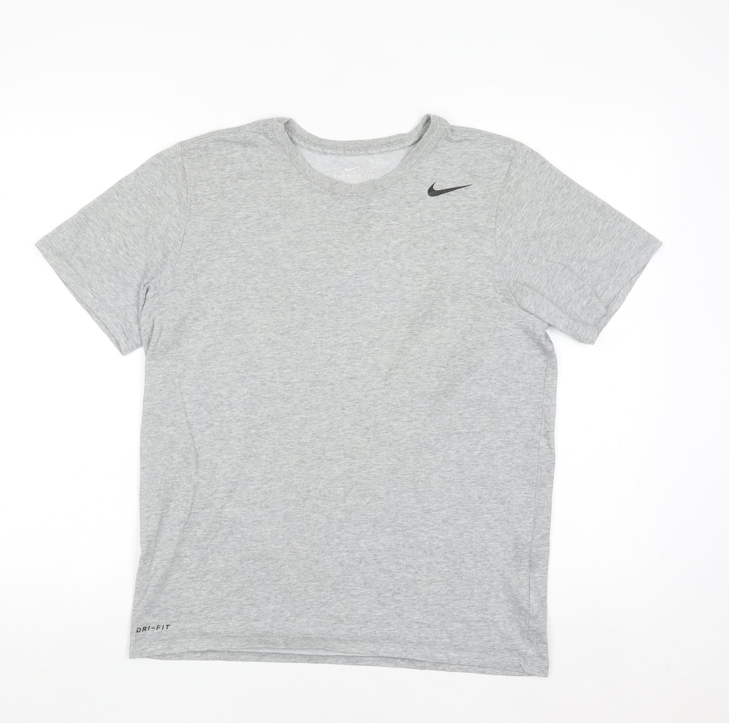 Nike Men's Grey Dri-Fit Athletic Short Sleeve Crew Neck T-Shirt M