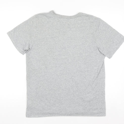 Nike Men's Grey Dri-Fit Athletic Short Sleeve Crew Neck T-Shirt M