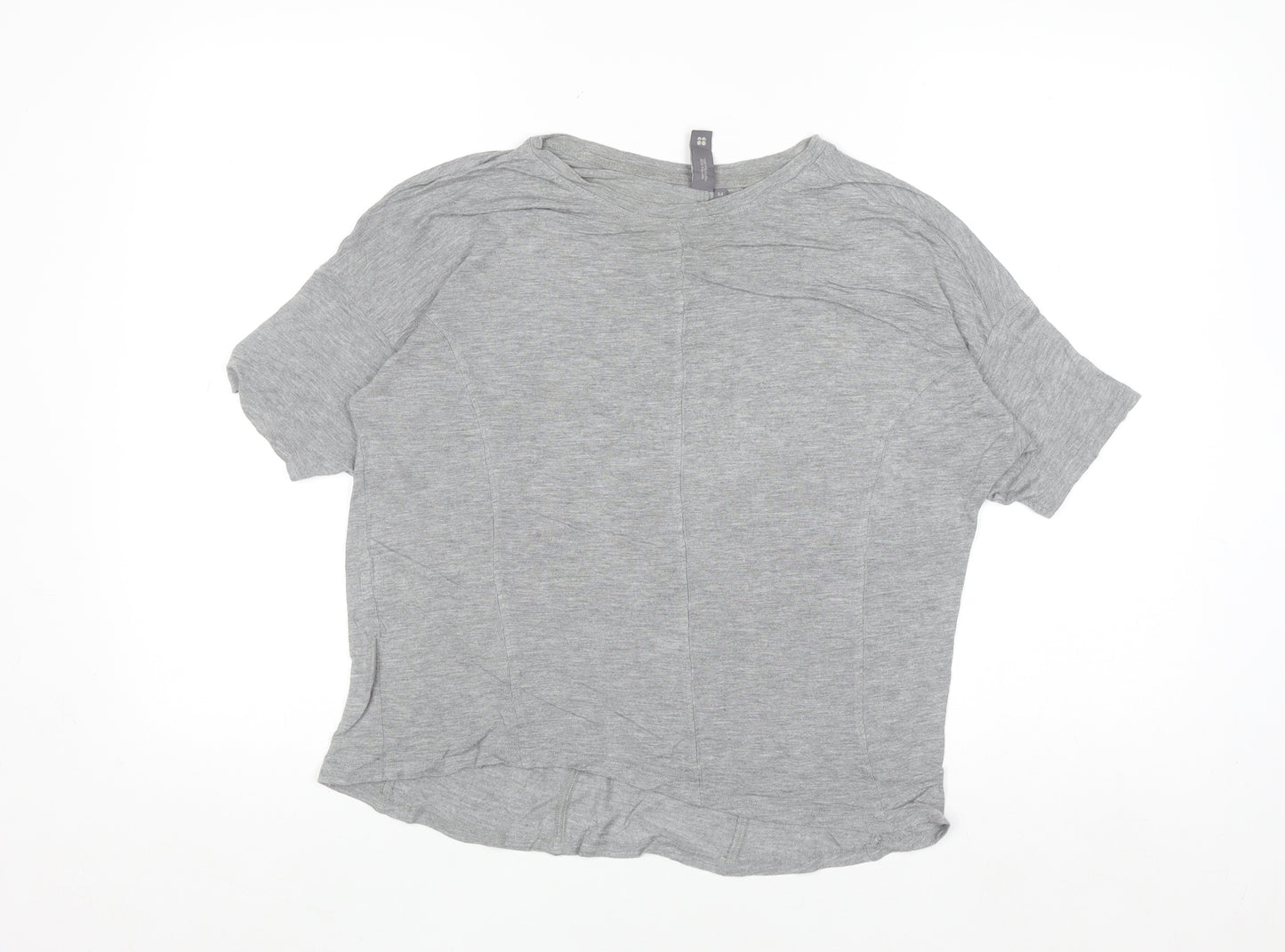 Sweaty Betty Womens Grey Short Sleeve Relaxed Fit Jersey T-Shirt M