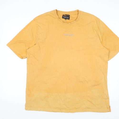 Marshall Artist Men's Yellow 3XL Crew Neck Cotton T-Shirt