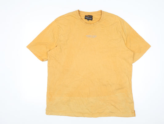Marshall Artist Men's Yellow 3XL Crew Neck Cotton T-Shirt