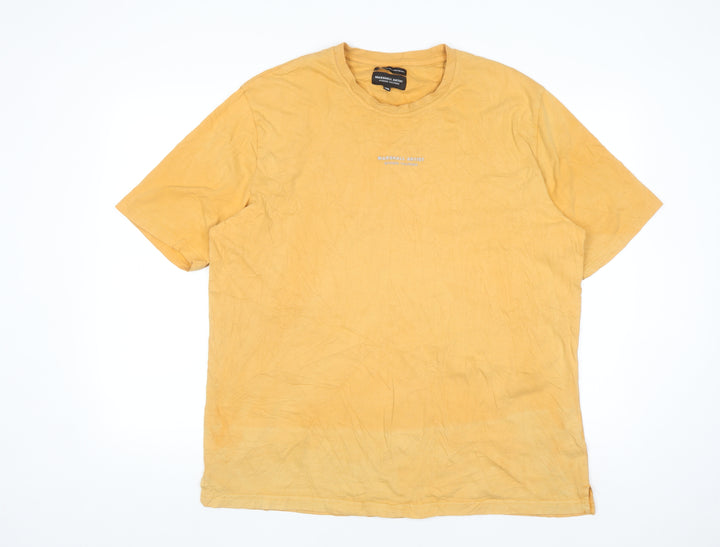 Marshall Artist Men's Yellow 3XL Crew Neck Cotton T-Shirt