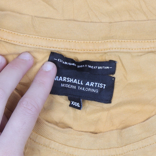 Marshall Artist Men's Yellow 3XL Crew Neck Cotton T-Shirt