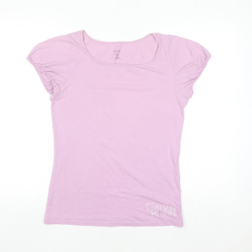 Calvin Klein Women’s Pink Short Sleeve Scoop Neck T-Shirt Size M