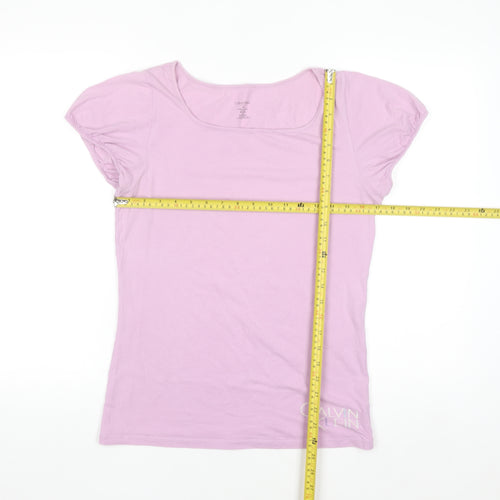 Calvin Klein Women’s Pink Short Sleeve Scoop Neck T-Shirt Size M
