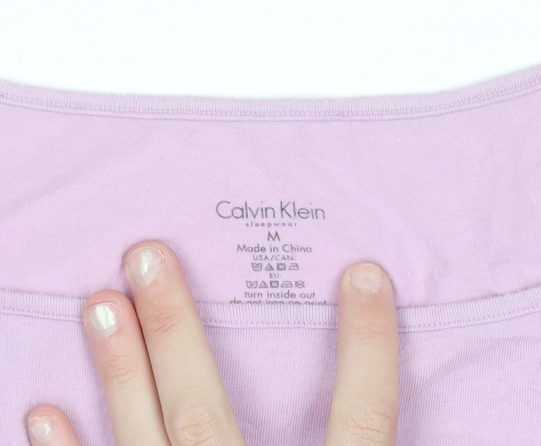 Calvin Klein Women’s Pink Short Sleeve Scoop Neck T-Shirt Size M