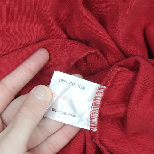 Isle Essentials Women's Red Roll Neck Long Sleeve Cotton Top Size S