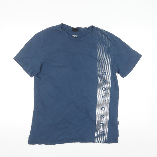 Hugo Boss Men's Blue Slim Fit Sun Protection T-Shirt L