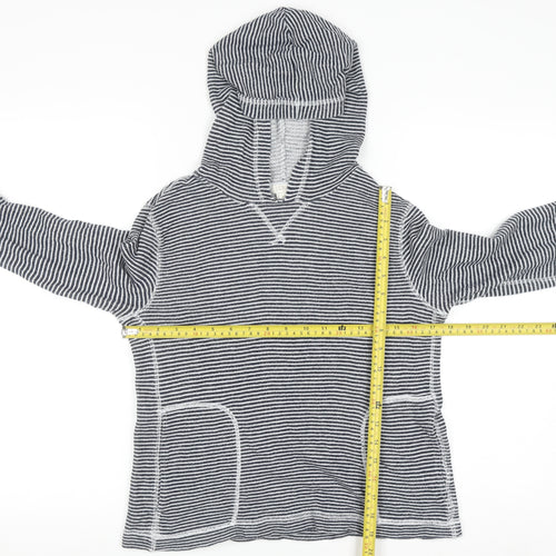 J.Crew Women’s Blue White Striped Cotton Pullover Hoodie XS